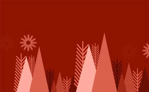 Festive winter holiday background featuring pine trees and delicate snowfla.. Stock Illustration