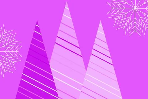 Festive winter holiday background featuring pine trees and delicate snowfla.. Stock Illustration