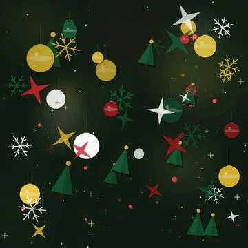 Festive Winter Holiday Background Featuring Minimalist Christmas Tree Illus.. Stock Illustration