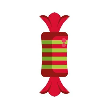 Festive wrapped candy showing red and green stripes イラスト素材