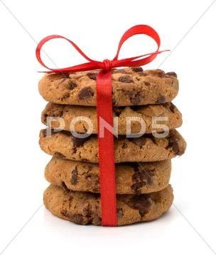Festive wrapped chocolate pastry cookies Stock Photos