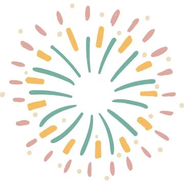 Festive xmas firework flat vector icon isolated 库存插图