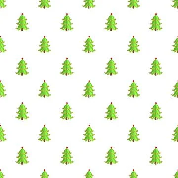 Festive xmas tree pattern seamless vector Stock Illustration