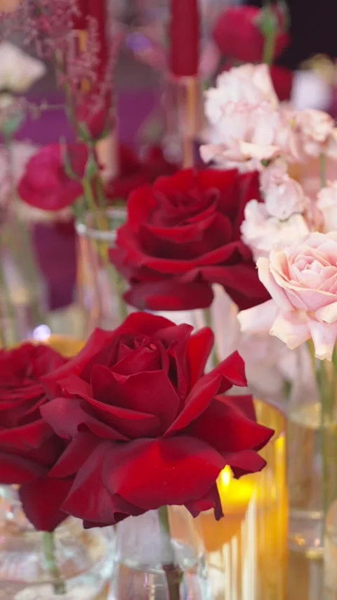 A festively decorated table Stock Footage 312607089