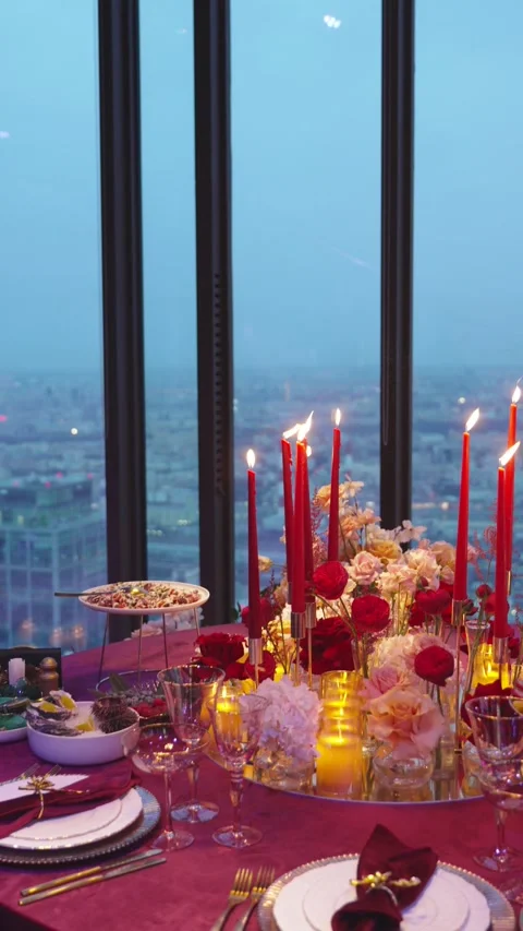 A festively decorated table Stock Footage 312607165