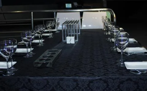 Festively decorated table . Stock Photos