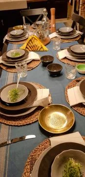 Festively decorated table Foto stock