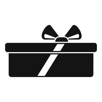 Festivity gift box icon simple vector. Prize gold discount Stock Illustration