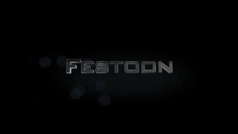 Festoon 3D title metal text on black alpha channel background Vídeo Stock 255910402