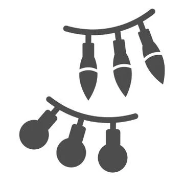 Festoon solid icon. Hanging balls and lamps decoration symbol, glyph style 库存插图
