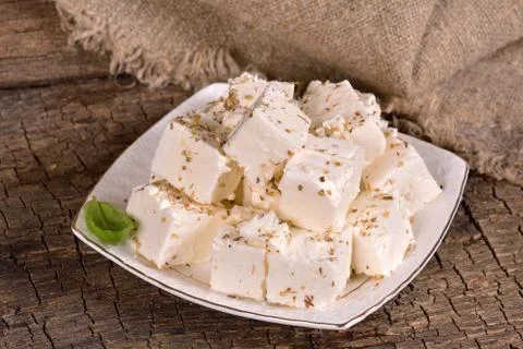 Feta cheese. Stock Photos