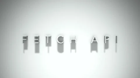Fetch api 3D title animation with shadows on a white background Stock Footage 297017398