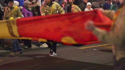 Fête de l'Escalade Slow Motion of Flag canton Geneva 스톡 동영상 34309009