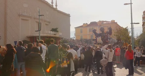 Fête du Citron parade made with citrus fruits in Menton, France Stock-Footage 331163590