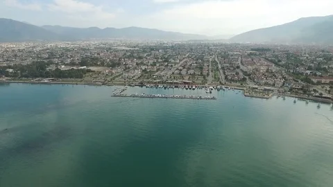 Fethiye Harbor Aerial View Stock Footage 79190824