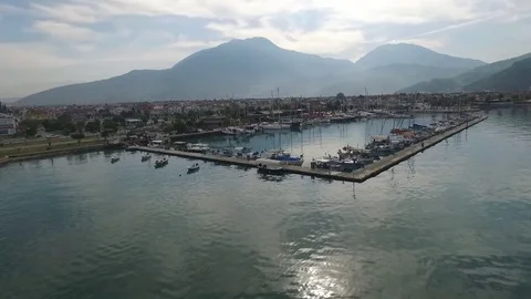 Fethiye Harbor Aerial View Stock Footage 79190995