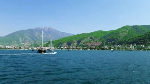 Fethiye Harbor From Gulet  Stock Footage 138969091