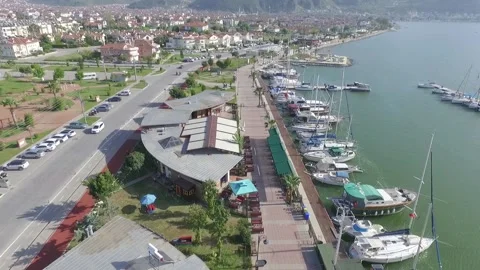 Fethiye harbor shoreline Stock Footage 154040906