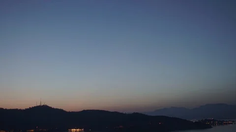 Fethiye Sunset To Night Landscape Timelapse Video stock 130153873