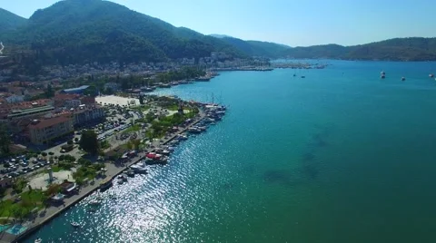Fethiye Turkey Coastline Overfly Stock Footage 68791904