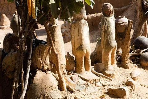 Fetish in Lobi village, Burkina faso fetish used to protect Lobi village, ... Stock Photos