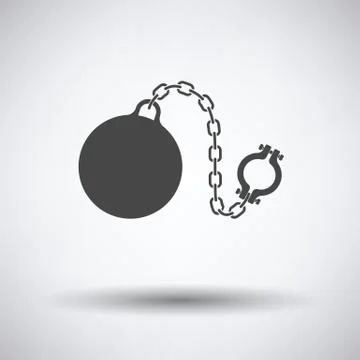 Fetter with ball icon Stock Illustration