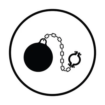 Fetter with ball icon Stock Illustration