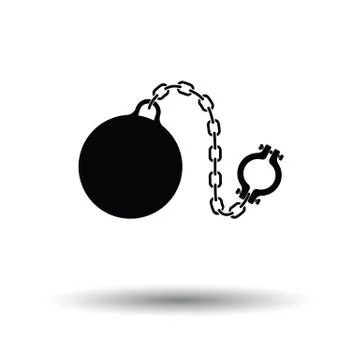 Fetter with ball icon Stock Illustration