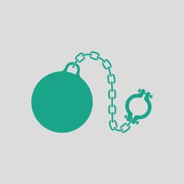 Fetter with ball icon Stock Illustration