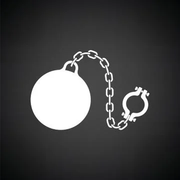 Fetter with ball icon Stock Illustration