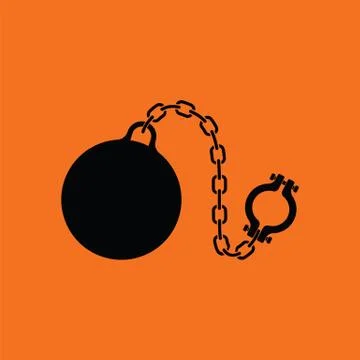 Fetter with ball icon Stock Illustration