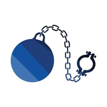 Fetter with ball icon Stock Illustration