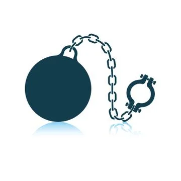 Fetter with ball icon Stock Illustration