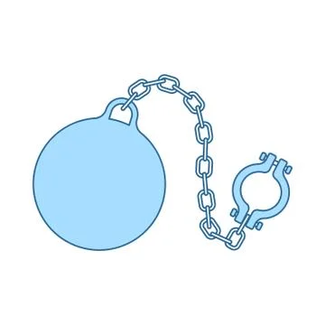 Fetter With Ball Icon Stock Illustration