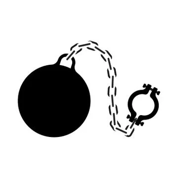 Fetter With Ball Icon Stock Illustration
