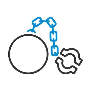 Fetter With Ball Icon Stock Illustration