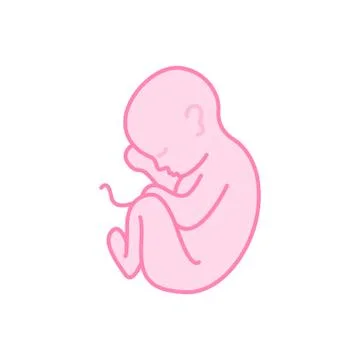 Fetus doodle icon, vector color cute illustration Stock Illustration