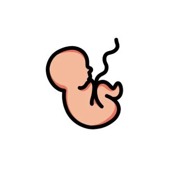 Fetus doodle icon, vector illustration Stock Illustration