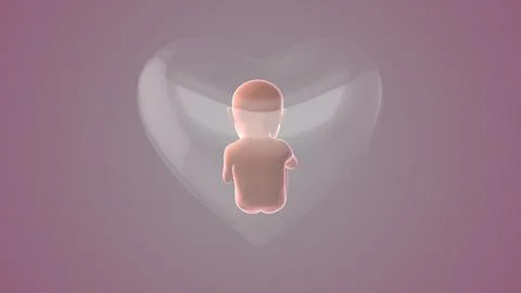 Fetus inside the heart shape of womb Stock-Illustration