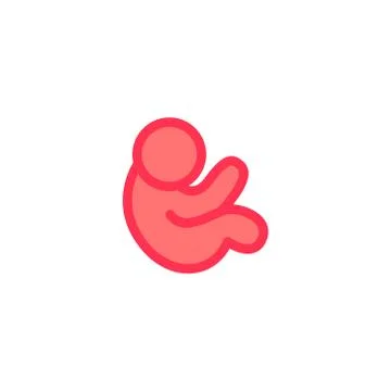 Fetus line icon, vector illustration Stock Illustration