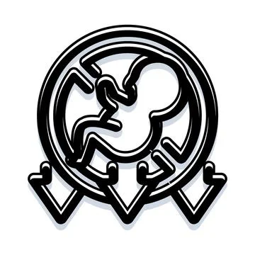 Fetus or embryo developing inside womb icon 스톡 일러스트