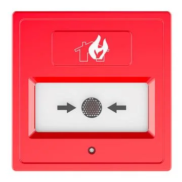 Feuertaste, 3D-Rendering Fire Button, 3D rendering isolated on white backg... Stock Photos