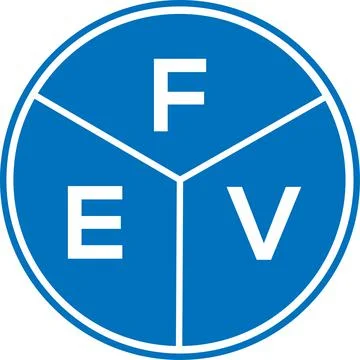 FEV letter logo design on white background. FEV creative circle letter logo c Stock Illustration