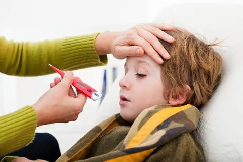 Fever in a child Stock Photos