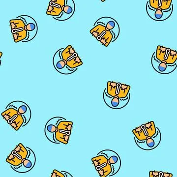 Fever chills disease symptom vector seamless pattern Stock Illustration