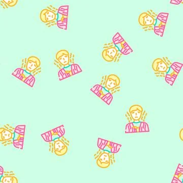Fever chills disease symptom vector seamless pattern Stock Illustration