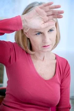 Fever in an elderly person Stock Photos