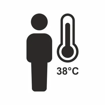 Fever, high temperature icon. Illustrazione stock