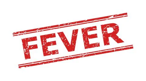FEVER Seal with Grunged Surface and Double Parallel Lines Stock Illustration