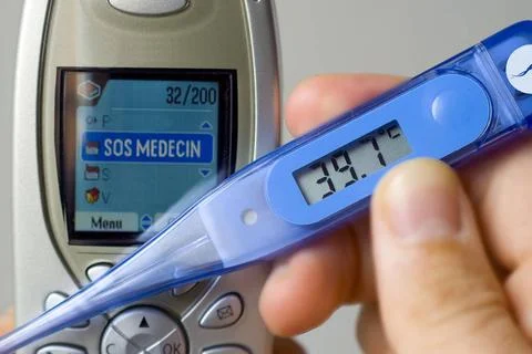  Fever Setting illustrating the relation between a thrust of fever and the... Stock Photos